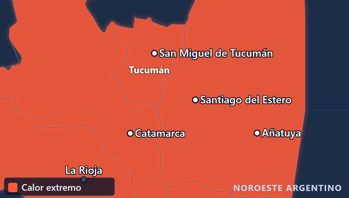 Calor intenso · Noroeste argentino