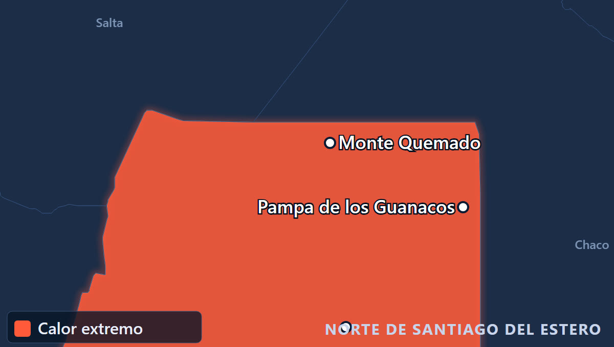 Calor intenso · Norte de Santiago del Estero